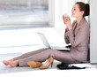 Business woman enjoying coffee