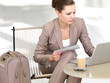 Business woman working in urban environment