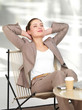 Woman relaxing on chair
