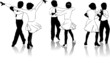 Beautiful high detailed figures of dancers drawn manually. Beautiful high detailed figures of dancers drawn manually.