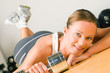 Frau mit Hantel