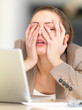 Worried young business woman