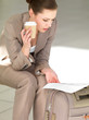 Business woman reading document