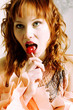 The girl with bonbon