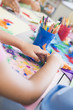 Detail of elementary school art class