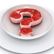 Beef question mark close-up Beef question mark close-up