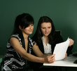 Two girls at the computer