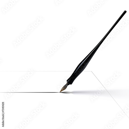 Illustration: Calligraphy Pen Drawing Line with Ink Calligraphy Pen Drawing Line with Ink