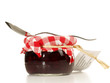 Brombeermarmelade mit Löffel