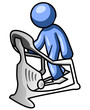 Blue Man Exercising