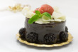 White and dark chocolate cake