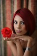 Red Head with Red Flower #2