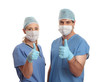 Two surgeons success thumbs up