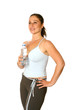 active female in sports attire with a bottle of water
