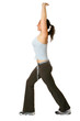 Female fitness trainer doing her back stretch