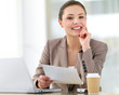 Smiling young business woman