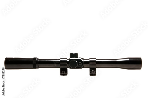 Photo: rifle gun scope on white rifle gun scope on white