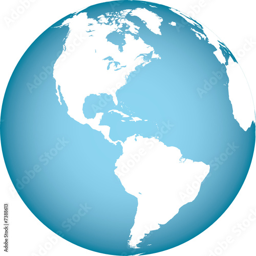 world globe outline. Globe over the Americas