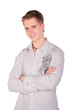 Boy posing cross hands