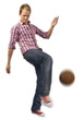 Isolated footballer Isolated footballer