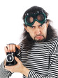 funny man with camera