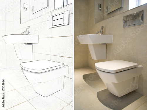 Bathroom: Conceptual design to completed installation