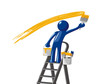Painter with paint accessories