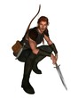 Forest Hunter with bow and sword