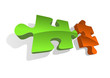 Vector illustration of two puzzle pieces