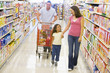 Family grocery shopping