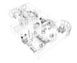 3d sketch of a four-room apartment 3d sketch of a four-room apartment
