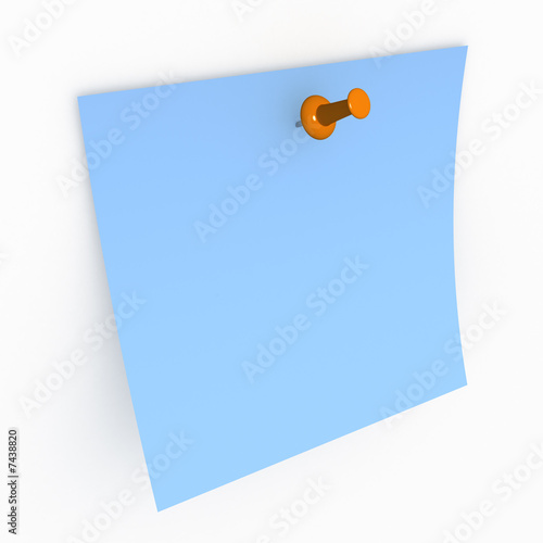 Illustration: drawing-pin and a sheet of a paper #1 drawing-pin and a sheet of a paper #1