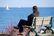 Photo: Man watching sail boats Man watching sail boats