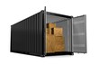 3D render of a freight container on white background 3D render of a freight container on white background