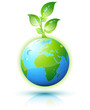 Planète terre avec plante