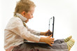 Child with notebook enjoying