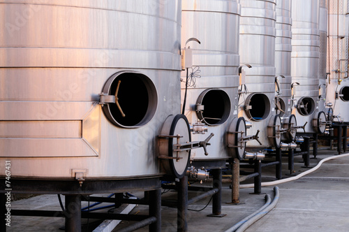 Photo: Brushed steel tanks for winemaking Brushed steel tanks for winemaking