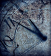 Foto: Old photo of a clock with hands ticking Old photo of a clock with hands ticking