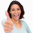 Girl Giving a thumbs up sign with a big smile