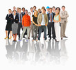 Business groups and different people in a line concept. Large gr