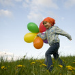 Little girl with baloons