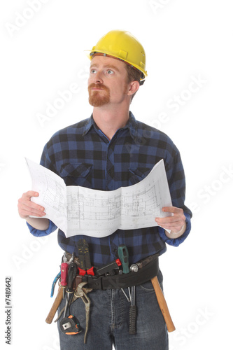 Photo: construction worker wonderfully looking up construction worker wonderfully looking up