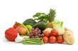 A colourful assortment of fruit, vegetables and herbs