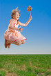 Playful girl jumping
