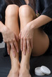 CloseUp Woman legs care