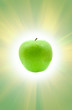 green apple and sun