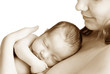 Woman and baby_sepia