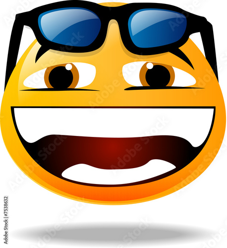 Funky smiley face icon wearing sunglasses