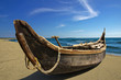 Handmade boat on seacoast 