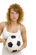 Frau mit Fußball